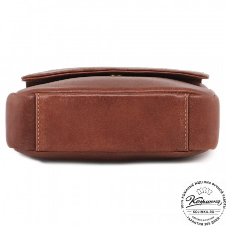  Мужская кожаная сумка "Вильнюс" (коньяк) 